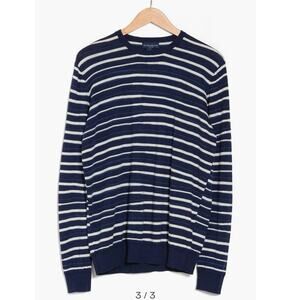 NWT Peter Millar Offshore Uneven Stripe linen merino silk blend sweater 2XL XXL